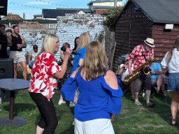 Dancing with the crowd at Lovin it Live